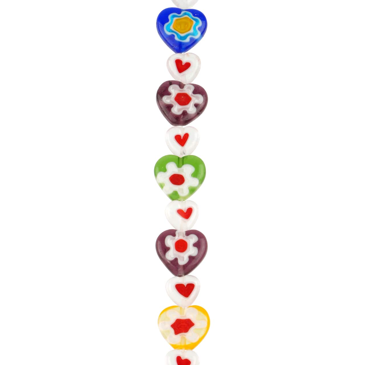 12 Packs: 20 ct. (240 total) Millefiori Flower Glass Heart Beads by Bead Landing&#x2122;